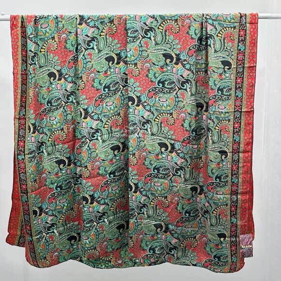 Ben & Lisa La Florentina NWT Multicolor Paisley Print Wrap Scarf Sarong - Picture 5 of 6